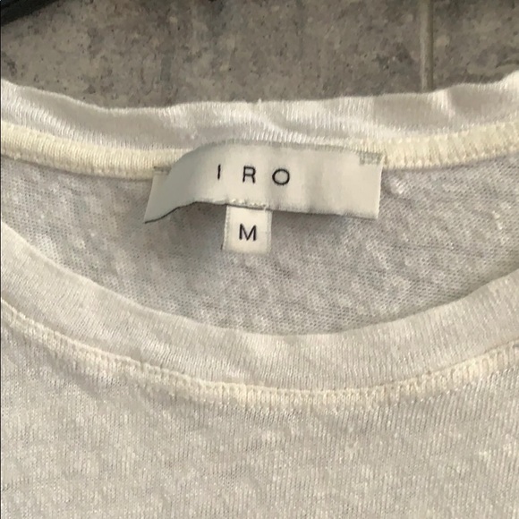 IRO CLAY PERFORATED DISTRESSED LINEN T SHIRT M - Picture 3 of 5